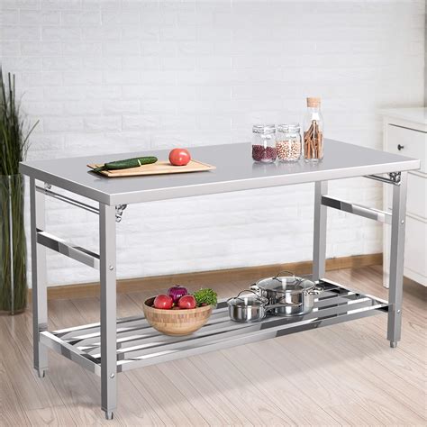 Snapklik.com : Fashionwu Stainless Steel Table, 24 X 60 Inches Folding ...