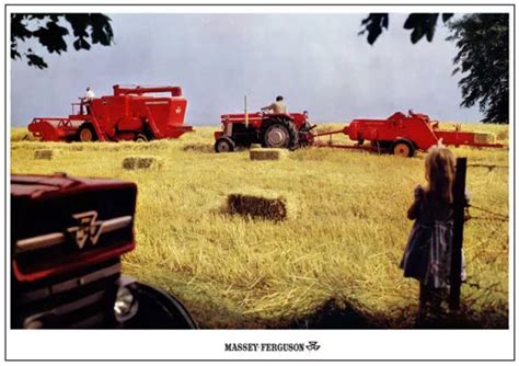 VINTAGE MASSEY FERGUSON 165 515 Combine Tractor Poster Brochure Picture