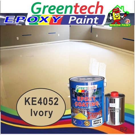 KE4052 IVORY 5L Epoxy Paint GREENTECH PAINT Cat Lantai 4L