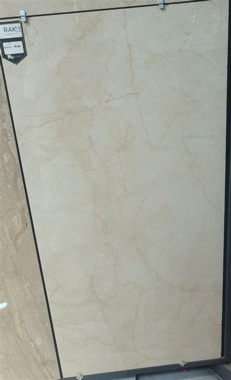 Glossy Vitrified Floor Tiles Marfil Beige Size 2x4 Feet 600x1200 Mm