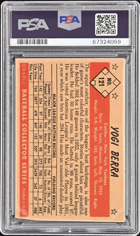 Bowman Color Baseball Yogi Berra Psa A Ebay