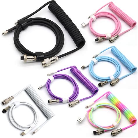 Hunnesor авиатор кабель для механической клавиатуры USB Type-C черный ...