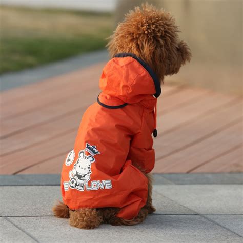 Small Dog Raincoat With Hood Waterproof Dog Coat