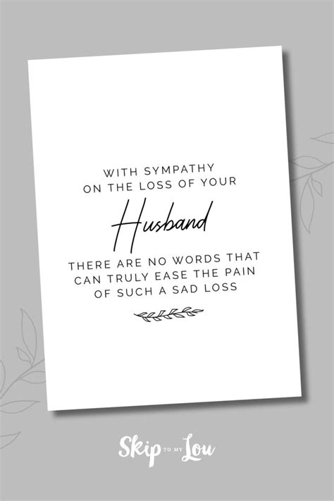 Sympathy For Loss of Husband | Skip To My Lou