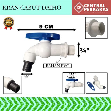 Jual Kran Keran Air Tembok Daiho Pvc Taman Plastik Model Engkol