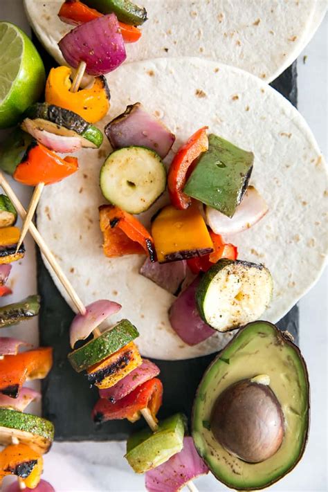 Grilled Fajita Vegetable Kabobs • Fit Mitten Kitchen