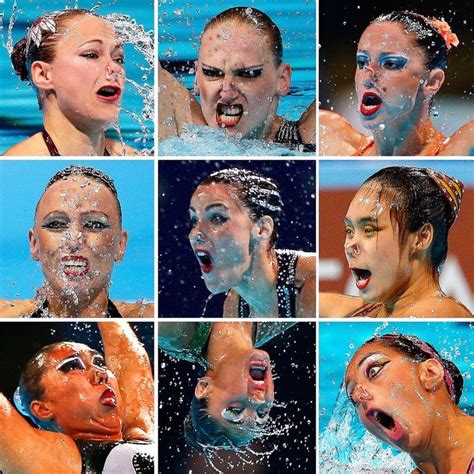 The beautiful faces of synchronized swimming! Let's be real, we all ...