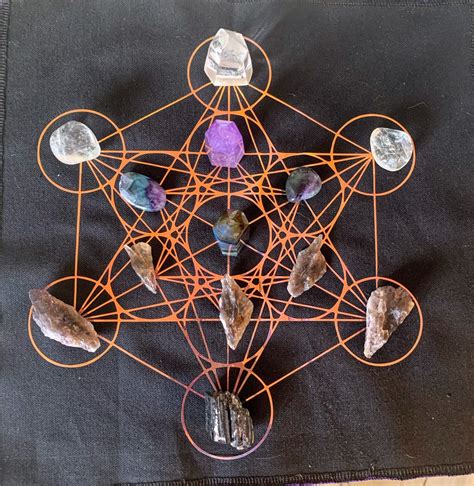 Crystal Grid Metatron Angel Protection Grid Includes 13 Etsy