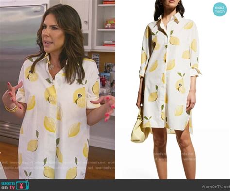 Wornontv Jennifer Fesslers White Lemon Print Shirtdress On The Real