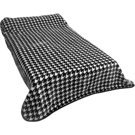 College Covers Houndstooth Huge Raschel Throw Blanket Bedspread 86 X