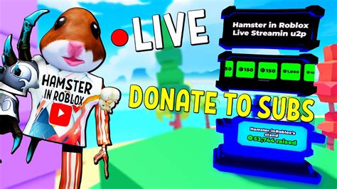 Live Pls Donate Donate To Subs In Pls Donate Hamster In Roblox Live