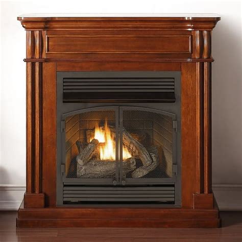 Duluth Forge Dual Fuel Vent Less Gas Fireplace With Mantel Btu