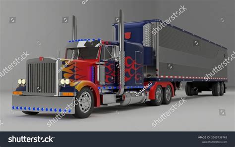 3d Illustration Optimus Prime Truck Looking Stock Illustration ...