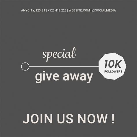 Premium Psd Special Giveaway Social Media Instagram Post Template Psd