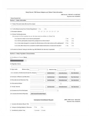 Fillable Online Form Phs Human Subjects And Clinical Trial