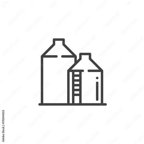 Silo Line Icon Outline Vector Sign Linear Style Pictogram Isolated On