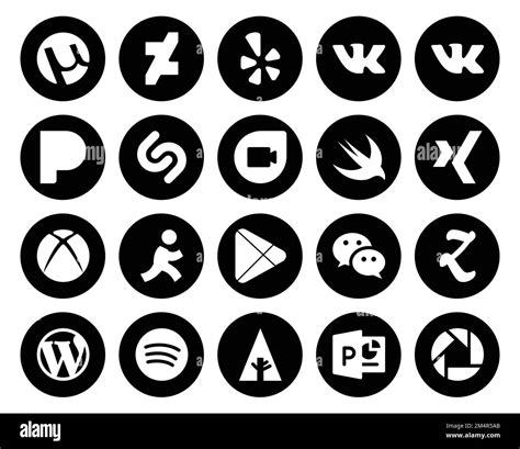 20 Social Media Icon Pack Including Cms Zootool Xing Messenger Apps