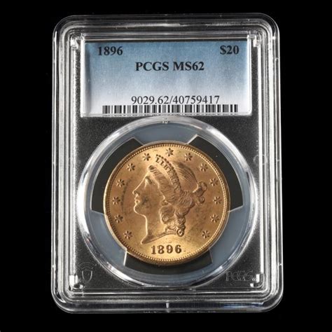 1896 20 Liberty Head Gold Double Eagle Pcgs Ms62 Lot 3009 Rare