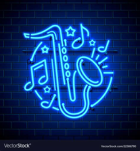 Neon Label Music Jazz Banner Royalty Free Vector Image