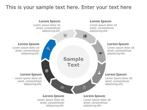 8 Steps Circular Chevron Diagram PowerPoint Template