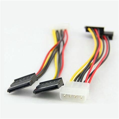 4Pin IDE Male To Dual SATA Y Splitter Line Female HDD Power Adapter