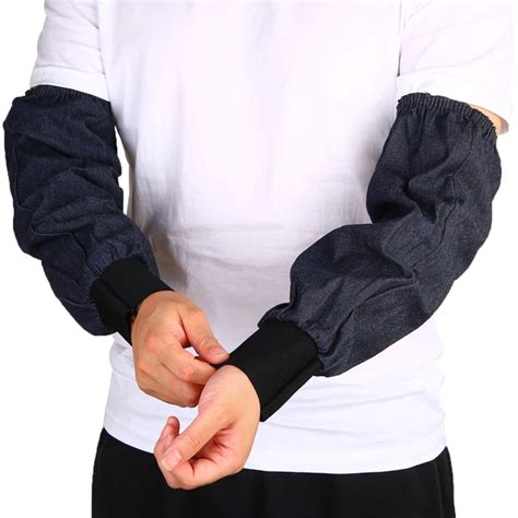 1 Pair Welding Arm Sleeves Denim Working Sleeves Cut Resistant Heat ...