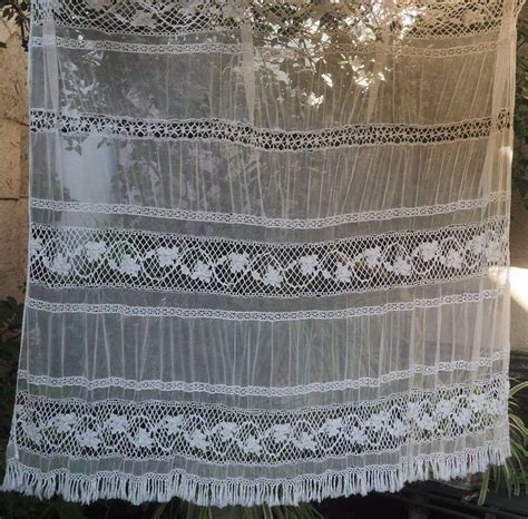 Large Rideau Ancien En Tulle Et Dentelles D Co Shabby Romantique