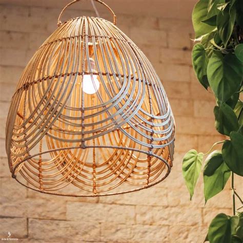 Lustre Balinês em Fibra Natural de Rattan Lustres Luminaria