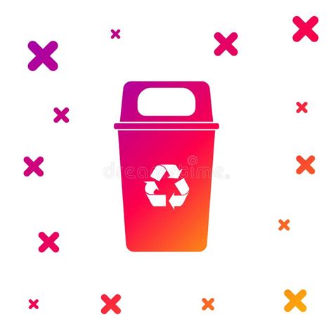 Set Of Color Recycle Bin Icons Isolated On White Background Blue