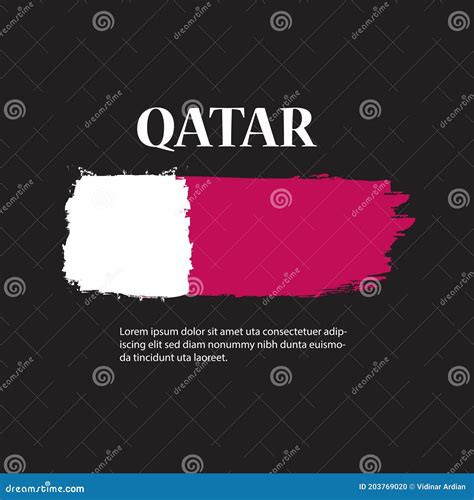 QATAR Colorful Brush Strokes Painted National Country Flag Icon Stock