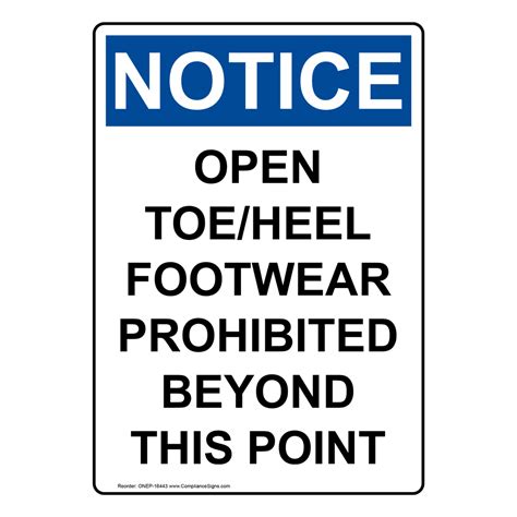 Portrait Osha Steel Toe Shoes Required Sign With Symbol Odep