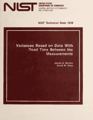 Fillable Online Nvlpubs Nist Variances Based On Data With Dead Time