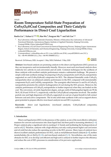 PDF Room Temperature Solid State Preparation Of CoFe2O4 Coal