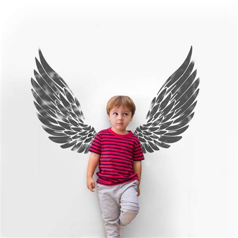 Angel Wings Stencil Large Wall Painting Stencil Inside Etsy UK Custom