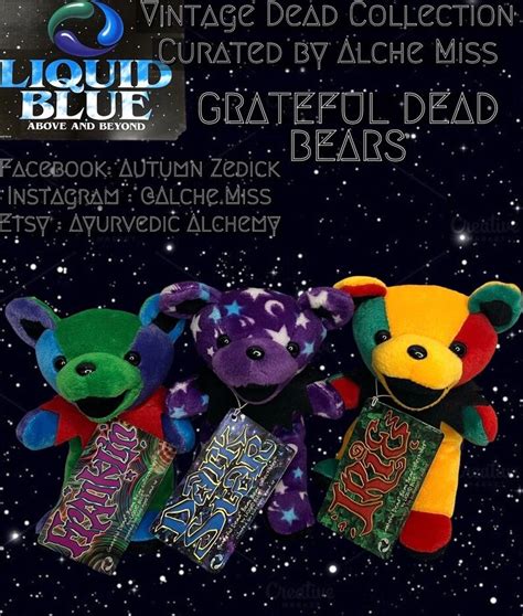 Darkstar Franklin And Irie Grateful Dead Bear Liquid Blue Plush