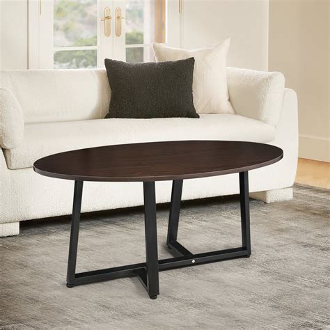 Mercer41 Couch Coffee Table, Snack Accent Cocktail Tea Table, Marble