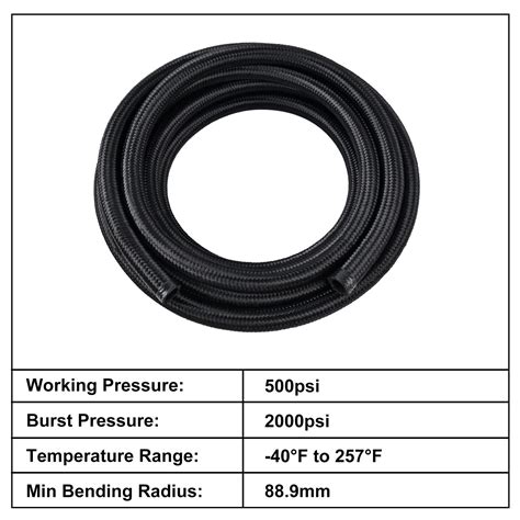 Snapklik 8AN Fuel Line Kit 8AN Nylon Braided Fuel Line Hose