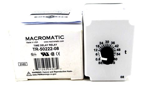 New Macromatic Tr 50222 08 Time Delay Relay Tr5022208 Sb Industrial Supply Inc