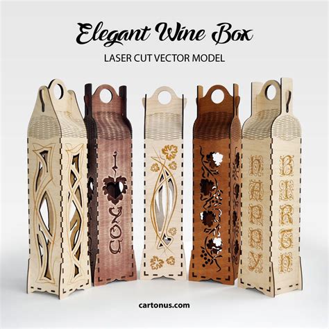 Wooden Wine Box Svg Files Personalized Wine Box Laser Cut Artofit