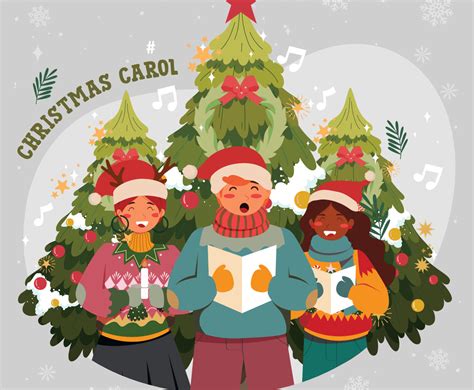 Choir Singing Christmas Carol | FreeVectors