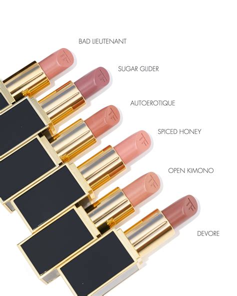 Tom Ford Lip Color New Shades Bad Lieutenant Sugar Glider Autoerotique Spiced Honey Open