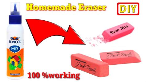 How To Make Eraser At Home Only Using Fevicol Glue Pure Eraser Easily