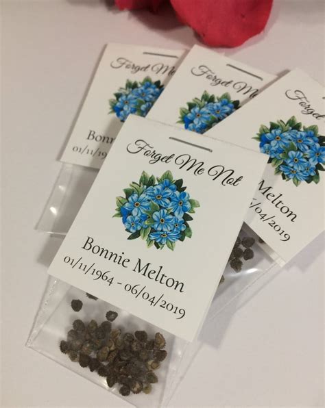 Budget Friendly Funeral Seed Packet Favor Forget Me Not Seeds