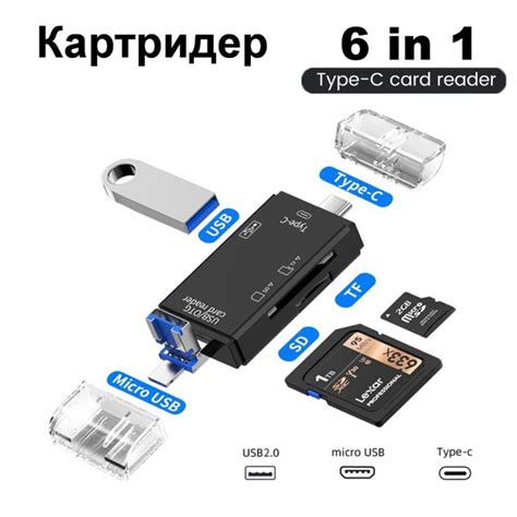 Картридер Usb TypeC/Usb/Micro Usb/Tf/SD - купить с доставкой по ...
