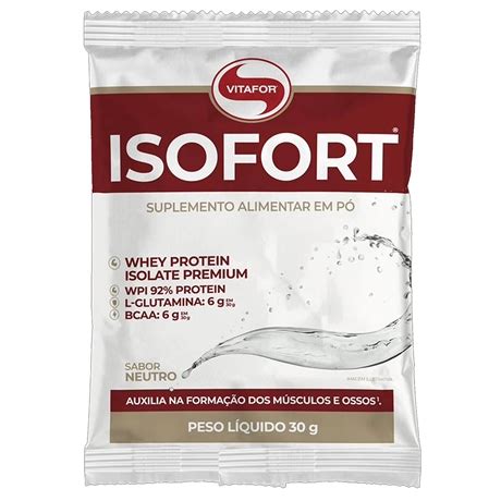 Isofort Whey Protein Isolado Vitafor Sabor Neutro Sach G Isofort