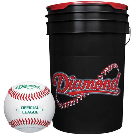 Diamond D-OB Leather Baseballs & Bucket Combo | Baseballsavings.com