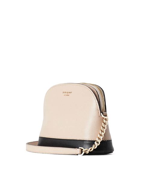 Kate Spade Spencer Small Dome Crossbody Warm Beige/Black – Balilene