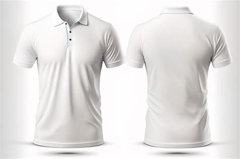 Premium Photo | Blank white polo Tshirt for men template