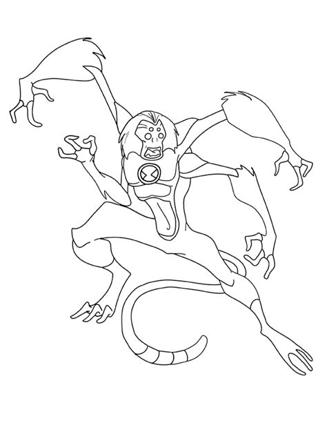 Ben 10 Spider Monkey Coloring Pages Coloring Edu Pl