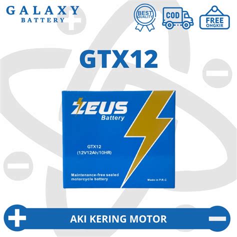 Jual AKI KERING MOTOR SYM GTS 250 GTX12 Aki Gel Aki MF Aki Kering Zeus